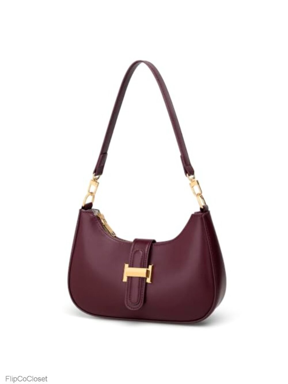 PU Vegan Leather Hobo Shoulder Bag Small Crescent Clutch Purse